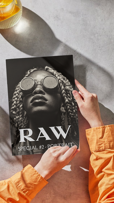 Jasper Cyan - RAW Beauty Haute Magazine Print Edition (Volume 2) branding fashion jasper cyan magazine magazine cover mockup photography print