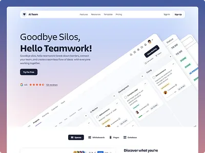 Ai-Team Task Management SaaS Design b2b employee home page management minimalist planning productivity project management saas saas landing page saas website scheduler task task management landing page task management website team work time tracking ui design uiux web design