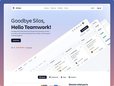Ai-Team Task Management SaaS Design b2b employee home page management minimalist planning productivity project management saas saas landing page saas website scheduler task task management landing page task management website team work time tracking ui design uiux web design