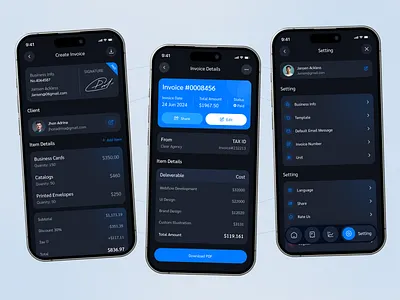 Invoice mobile app accounting app application ui bussiness finance freelance interaction invoice invoice app mobile mobile navigation pay payment payment app send ui ui design user exprience user interface ux
