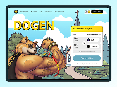 DOGEN - MEME - Dogecoin - Web Design ai agent ui design ai doge ai doge meme buy dogen character design crypto meme cryptotrading cute design dog doge dogemobmemecoin dogen (dogen) funny funny landing page landing page meme coin dashboard memecoins uiux web design