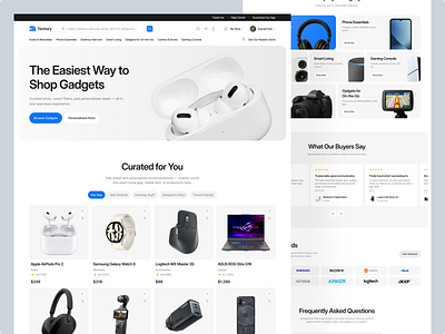 AI Gadget Marketplace Landing Page ai ai gadget ai marketplace ai powered artificial intelligence clean ecommerce electronic landingpage marketplace minimalist product product showcase saas shop shopping tech website uidesign uxdesign website