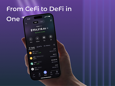 💳 Crypto tap wallet From CeFi to DeFi in One Tap. app crypto app crypto currency crypto wallet cryptocurrency app defi app defi app design digital wallet fintech app ui ios mobile app design modern ui swap app interface trading user interface wallet app wallet ui