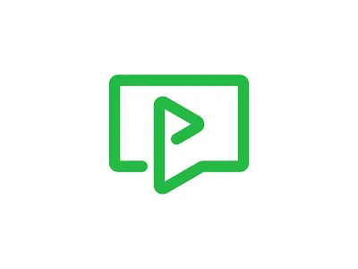 Sports streaming logo design: chat box + play icon + flag chat box communication community continuous line flag line art logo logo design negative space play icon play logo play symbol social interaction speech bubble sport sports streaming video chat video content