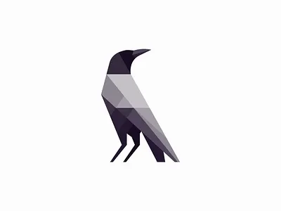 Geometric Raven Logo abstract bird branding crow design geometric icon identity illustration logo mark minimalist modern nature raven symbol tech vector