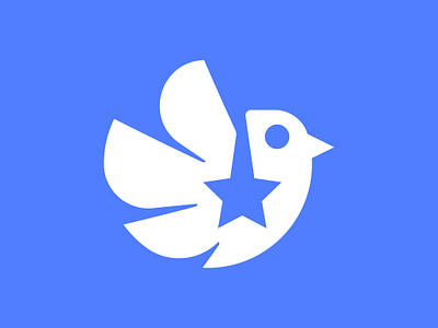 bird star logo animal logo bird logo bird star logo branding cute bird design graphic design illustration logo logo sale pet logo star logo vector