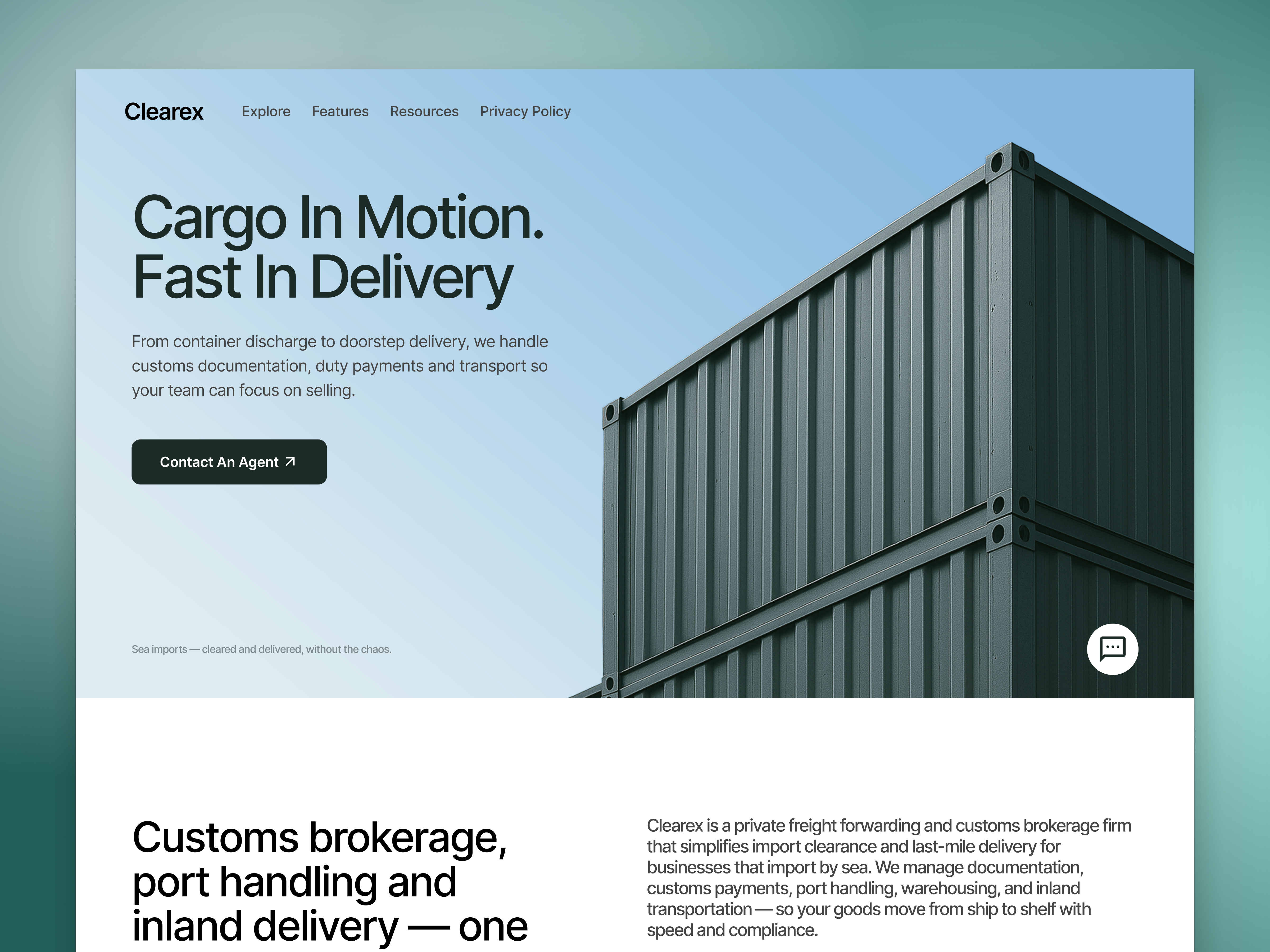 CLEAREX - Full Landing Page agency app best blinxpace branding cargo color fresh graphic design green minimal product saas simple trend ui ux web webapp website
