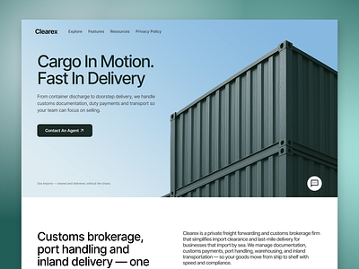 CLEAREX - Full Landing Page agency app best blinxpace branding cargo color fresh graphic design green minimal product saas simple trend ui ux web webapp website