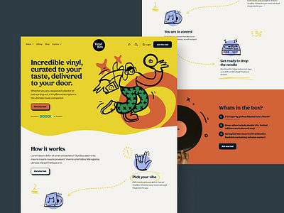 Vinyl Subscription Brand and Website Concepts agency app branding design illustration logo marketing ui ux web
