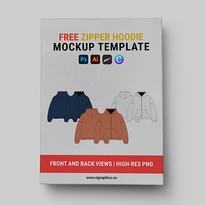 Free Zipper Hoodie Mockup Template for Designers editable hoodie template