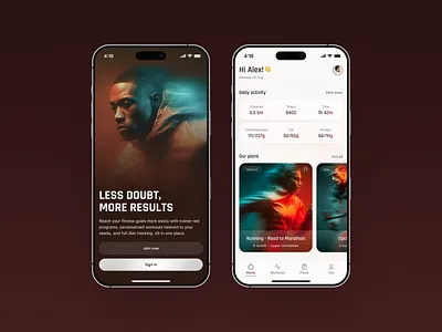 mobile exploration - fitness app clean design figma fitness fitness app home minimal mobile mobile app onboarding tracking tracking app ui uiux ux
