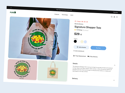 Signature Tote – Clean & Modern Product Page bag best shot colors design ecommerce product product page ui user experience ux web