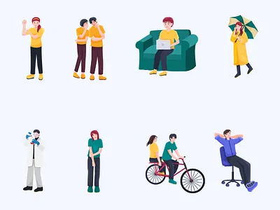 Character Pose Collection Everyday Life in Vector Art design graphic design illustration vector art