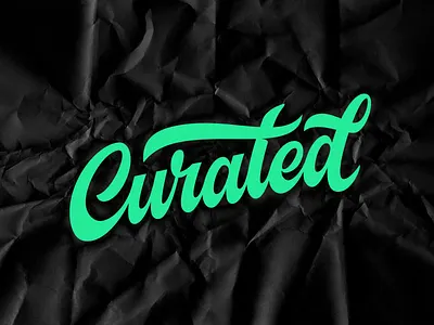 Curated calligraphy font lettering logo logotype typography vector