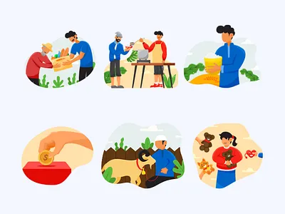 Charity & Donation Vector Illustrations