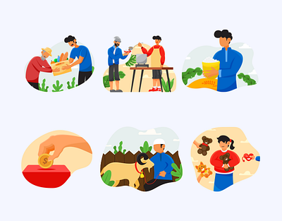 Charity & Donation Vector Illustrations