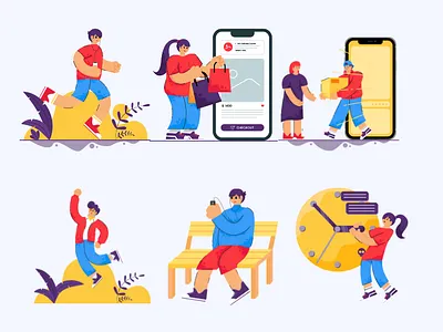 A Modern Digital Living Character Illustration