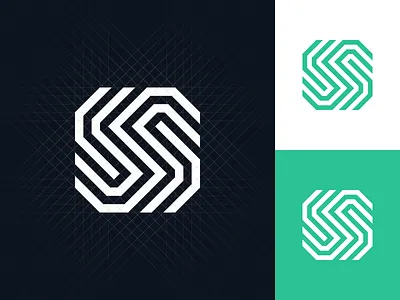 S Logo (Unused) brand fingerprint grid identity letter logo mark maze monogram s symbol tech