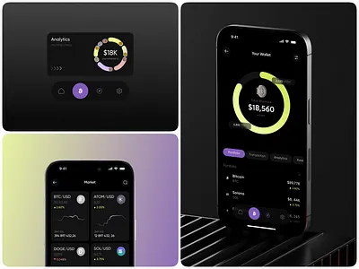 Web3 Crypto Wallet App Design | AI-Powered UI/UX 🍏 3d ai ai chatbot blockchain developer crypto crypto wallet dark mode dark ui degen fintech landing page nft presale token web3 web3 ui web3 ux