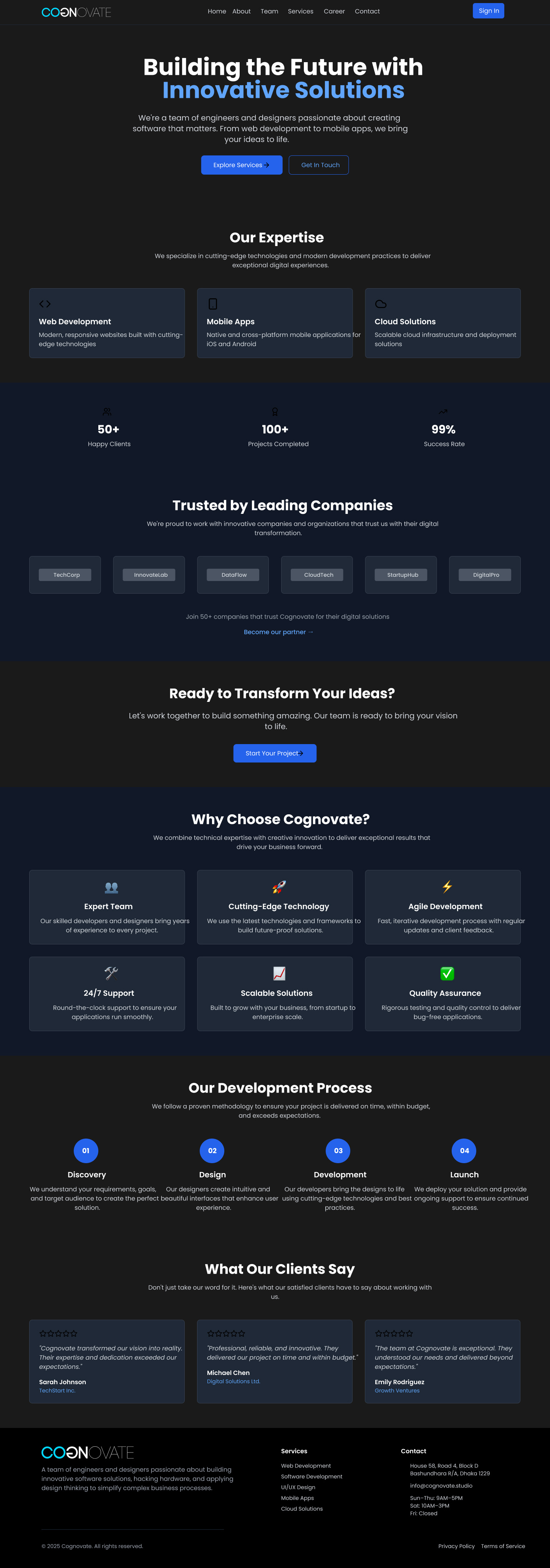 Cognovate Company Website Mockup branding illustration uiux website