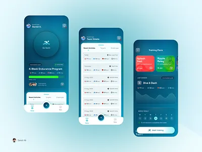 Swimmers App designs swimmer app ui swimmers swimming app swimming ui concept ui designs uiux