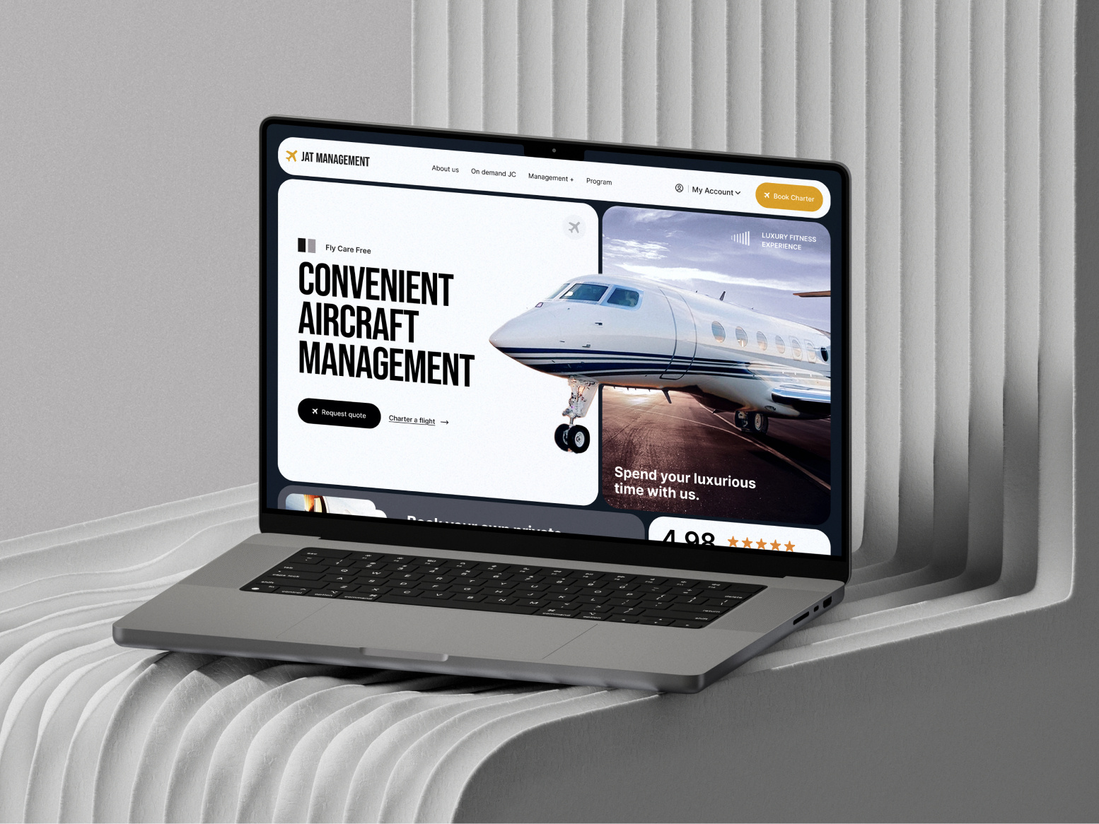 Example of Private Jet Website Design 
