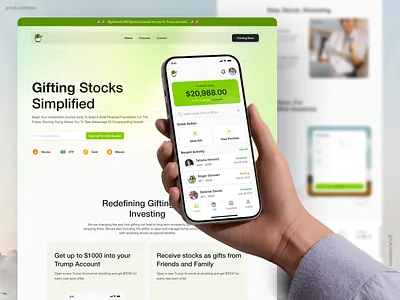 Stock Gifting Website 2025 design daily design launch digital banking finance simplified fintech design fintech startup fintech ui investment startup design stock stock gifting stock trading wealthtech web design website