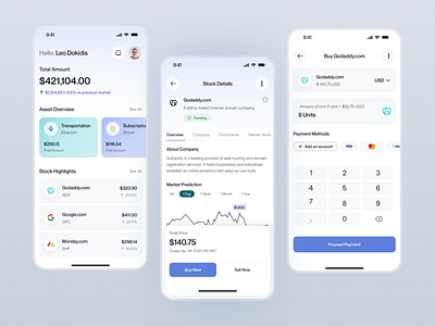 Financify - Modern Finance and Investment App UI app interface app ui crypto app design finance app fintech app fintech design fintech saas investment app ios app mobile app design mobile finance modern ui money management stock trading stockmarket ui ui design uiux