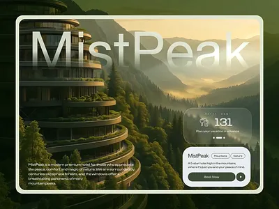 Hotel Landing Page animation book booking clean desktop hero homepage hotel interaction interface landing page modern motion design nature product design room travel uiux web design website
