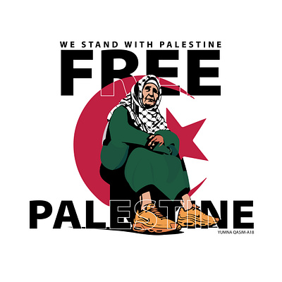 Free Palestine Poster adobe illustrator graphhicdesigning graphic design graphicdesigner photoshop vectorart vectorillustration