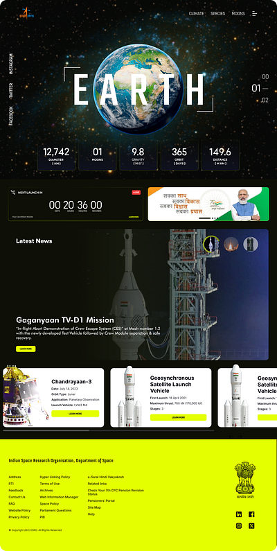 Isro Website Redesign graphic design ui