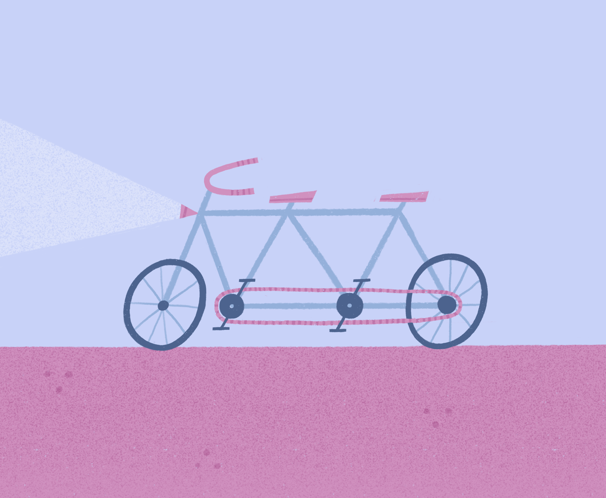 Tandem bike couple illustration light love procreate sport tandem texture