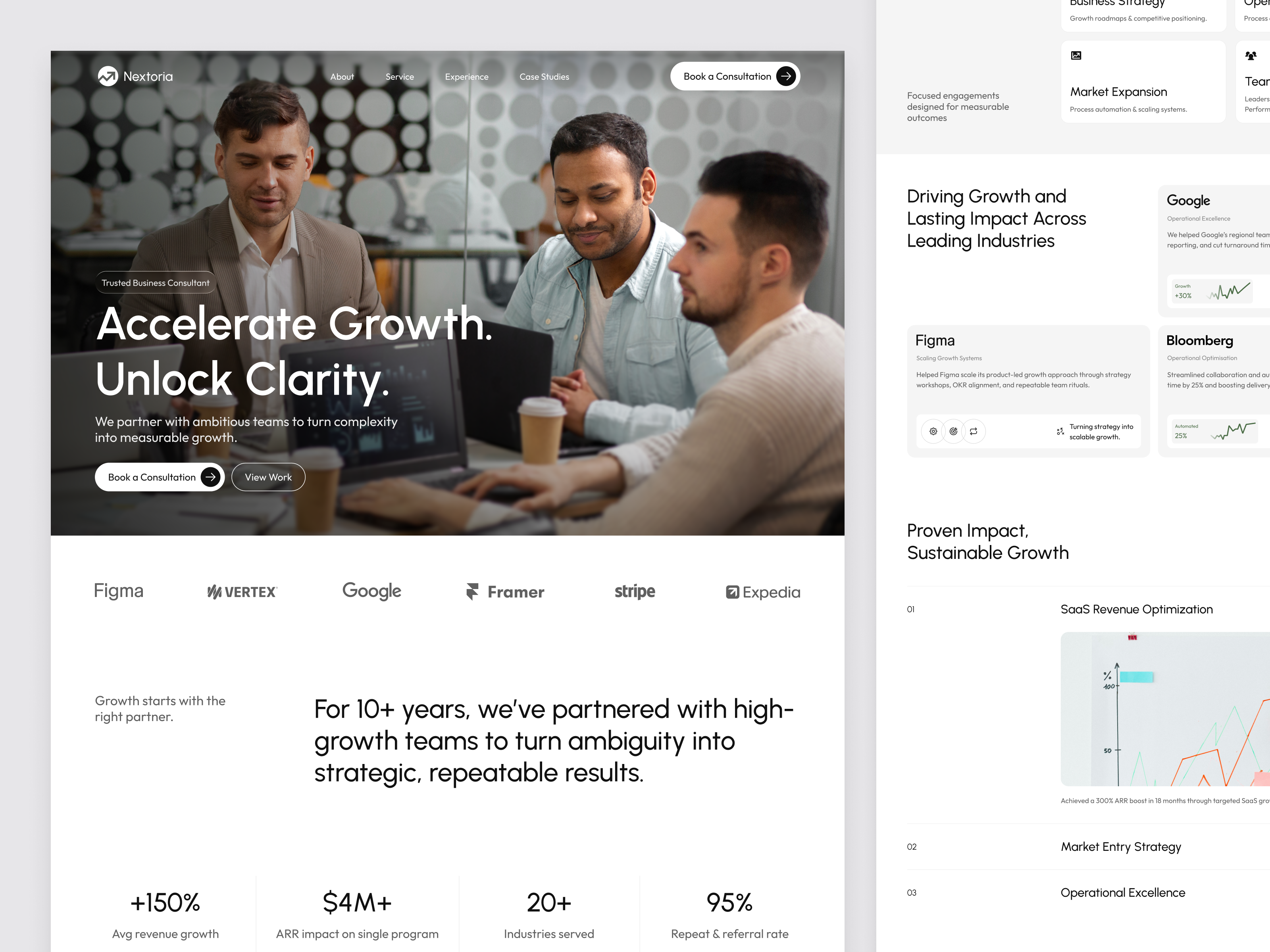 Example of Nextoria - Business Consultant Landing Page