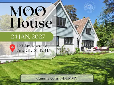 MOO House facebook post practice , dummy branding graphic design