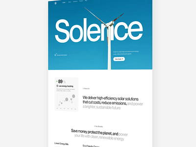 Solar Energy Website UI – Solence animation app design branding card dashboard ecommerce icons illustration landing page logo logo design mobile mobile app product design solar energy typography uiux design web design website website design
