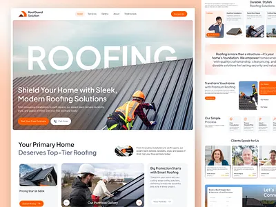 RoofGuard - Expert Roofing Services Website Design best web design hire ui ux designer landing page modern website property platform radiyal real estate real estate website roofing roofing constructors roofing landing page roofing services roofing website roofing website design rooftop website rooftop website design ui design web design web ui design website design