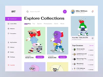 Nft Dashboard admin app dashboard finance dashboard nft nft dashboard product design