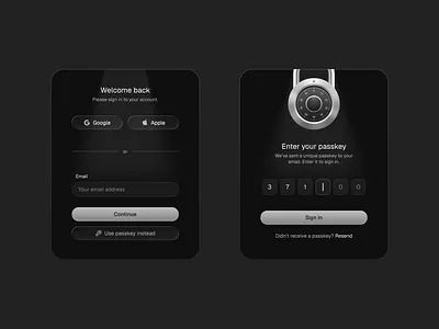 Sign in Modal dark mode glass glassmorphism liquid glass login metal metallic security sign in