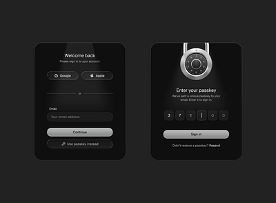 Sign in Modal dark mode glass glassmorphism liquid glass login metal metallic security sign in