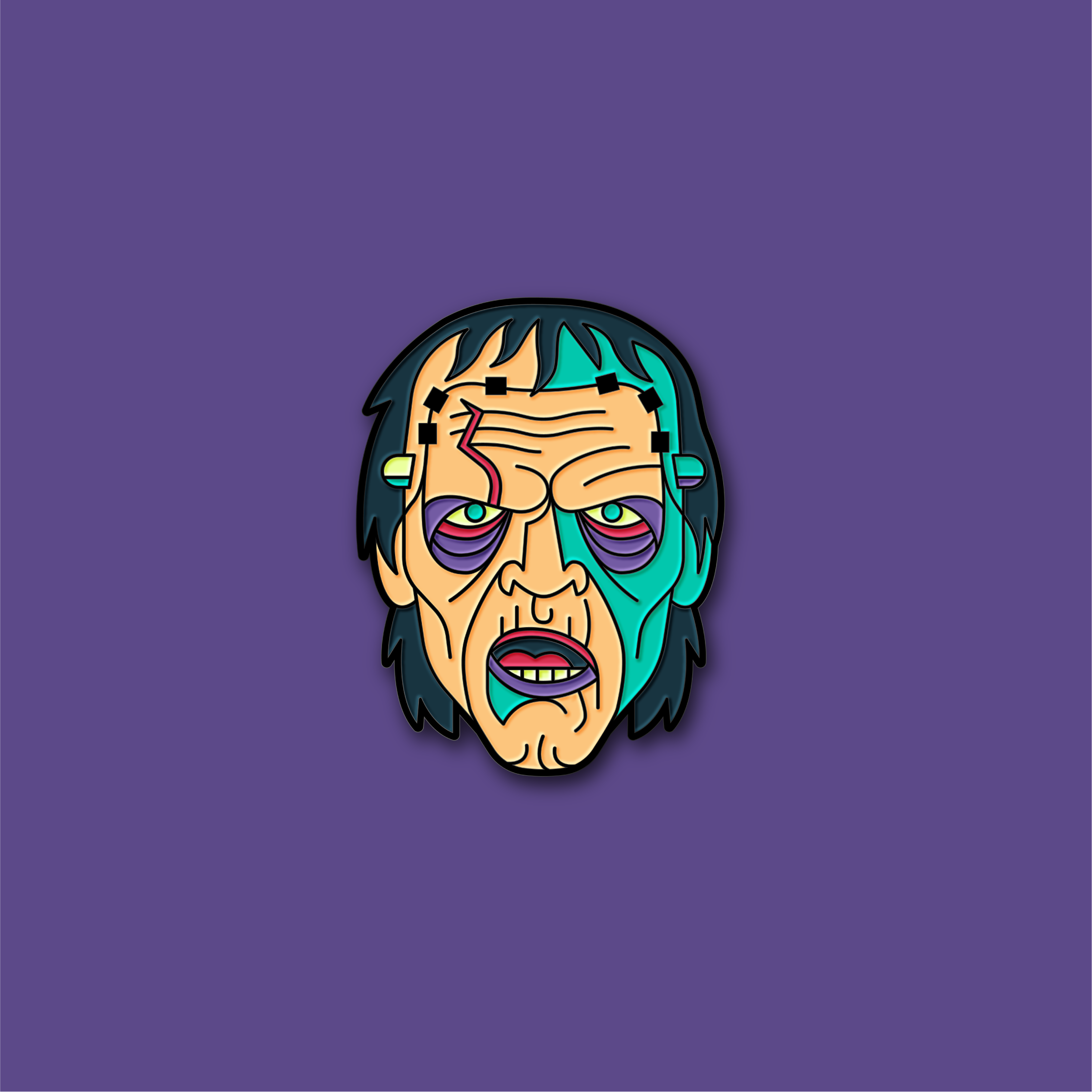 The Monster Squad Enamel Pins 80s art badge bogus creepy design enamel pin frankenstein geometric halloween horror horror movies illustration merchandise monster monster squad pop culture product retro vector