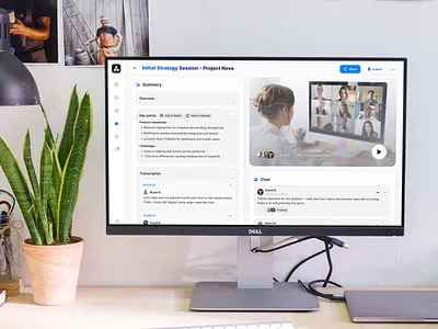 AI Meeting Tool ai aiux collaborationui dashboarddesign figma meetingtool productivity smartworkspace ui ux webapp