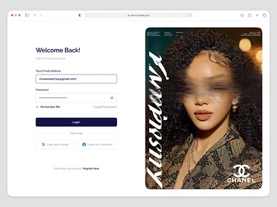 Fashion Login Page UI – Stylish, Bold & Exclusive ai login ai login page ai ui clean ui fashion login login page login screen minimal login minimal login ui modern ui product design saas landing page ui design ui ux uix design ux design web app