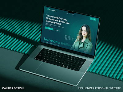 Rebecca Miller - Influencer Portfolio Landing Page Design clean content creator follower influencer minimal minimalistic personal personal portfolio portfolio social media ui design uiuxdesign website