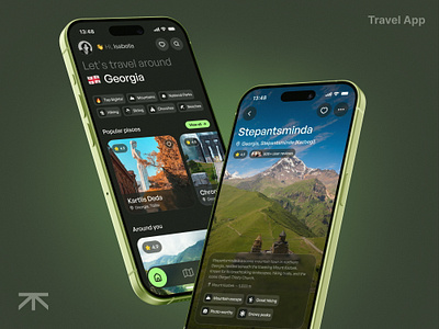 Travel App — Explore Georgia cleanui darkmode exploregeorgia figmadesign mapux mobileapp smartfilters travel travelapp uiuxdesign