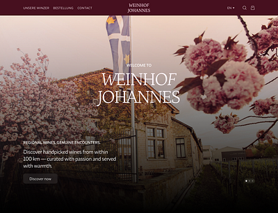 Winery Landing Page Concept — Weinhof Johannes creative german wine landing page luxury minimus agency ui wine winery