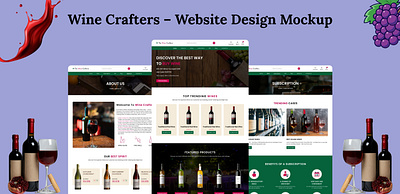 The Wine Crafters landing page branding design drink ecommerce graphic design homepage illustration landingpage logo page shop typography ui ui design ux vector wine winedesign winepage wineshop
