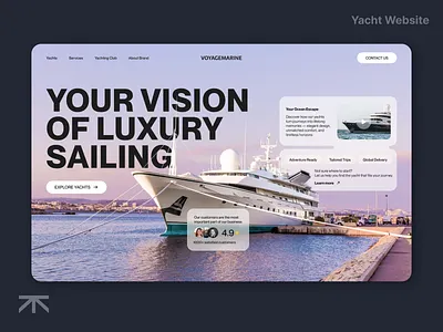 Yacht Website — VoyageMarine boldtypography experienceux figma landingpage luxuryui travelux webdesign yachtwebsite