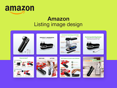 Amazon Listing Images Designs | Mini Electric Sealer & Cutter amazongraphicdesign apluscontent brandstorydesign conversionoptimizeddesign ecommercebranding ecommercedesign graphicdesign listingimages productphotography salesboost storefrontdesign visualstrategy