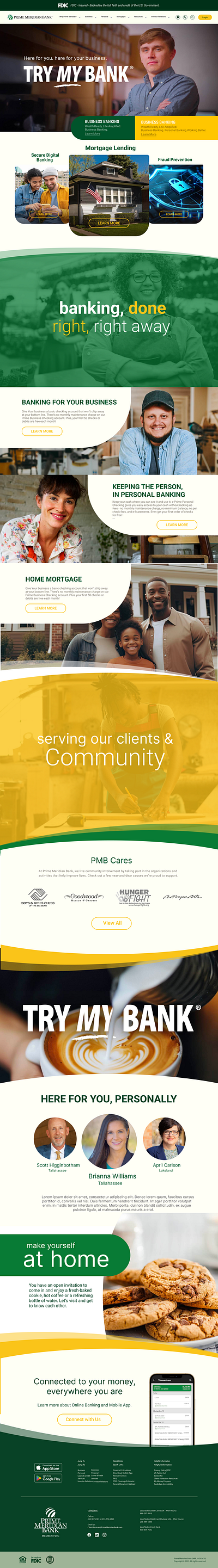 Landing Page bank banking craxinno craxinnotechnologies design figma figma design graphic design hom page design home page landing page landing page design landing pages landingpage logo prime meredian bank software development ui ui design uiux