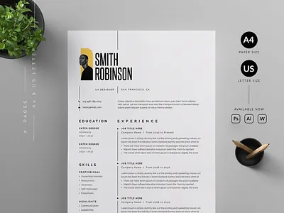 Resume/CV branding business resume cover letter creative cv template design graphic design illustration minimal print professional resume resume cv resume template ui us letter vector word word template